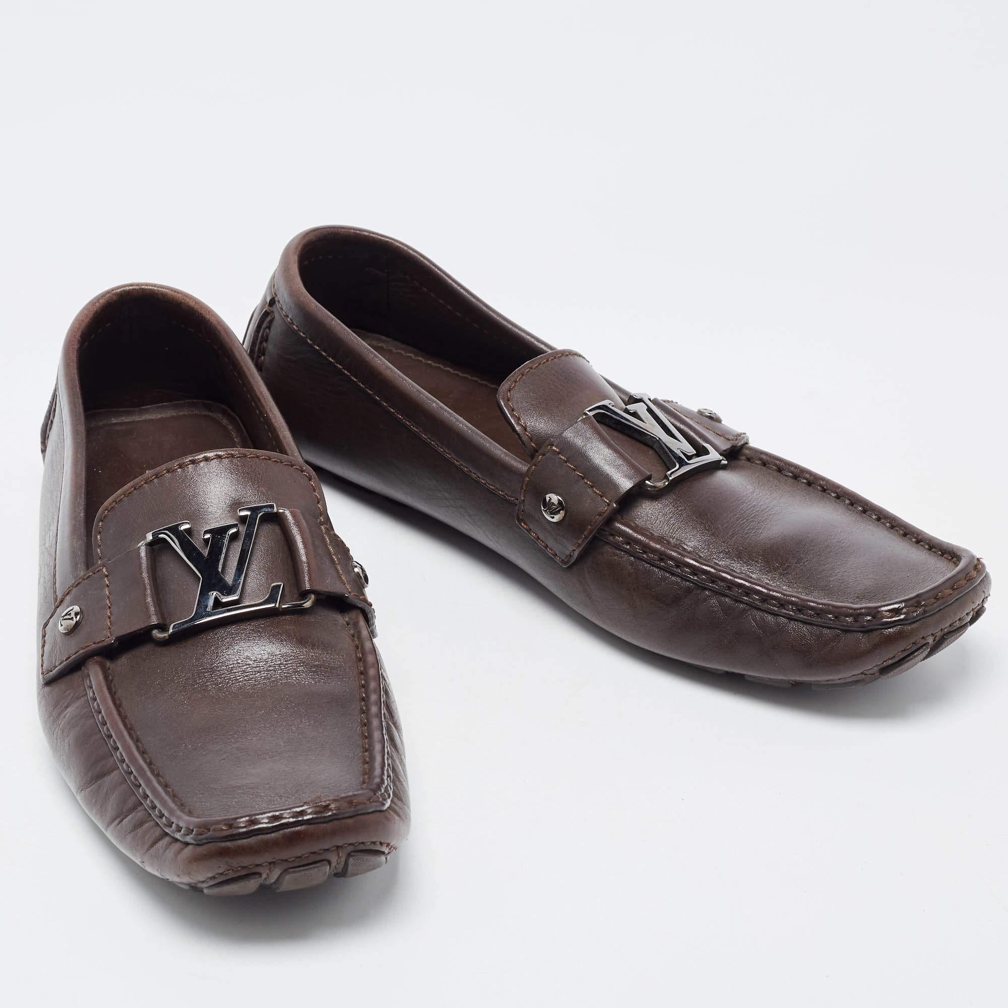 Louis Vuitton Brown Leather Monte Carlo Loafers Size 42 1