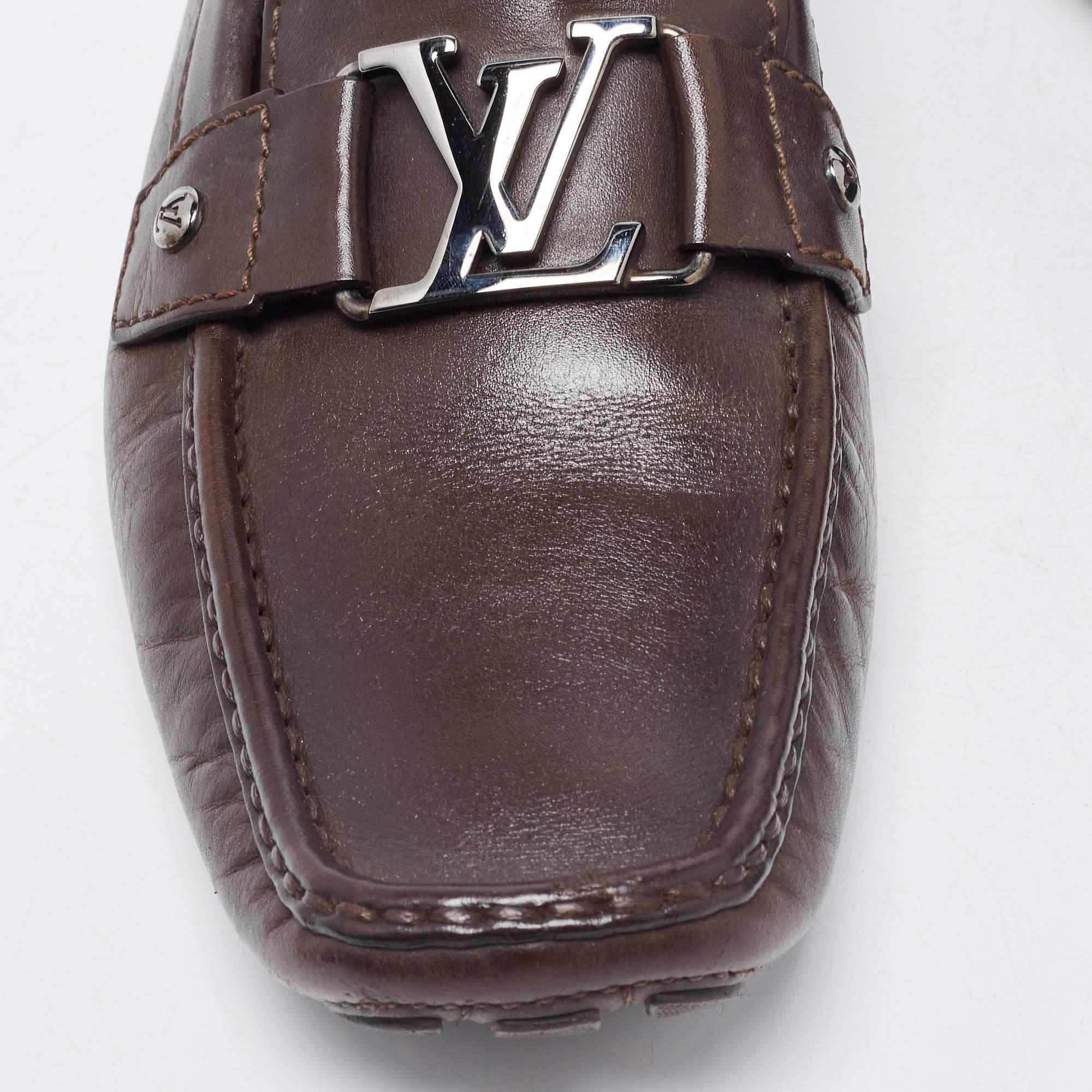 Louis Vuitton Brown Leather Monte Carlo Loafers Size 42 3