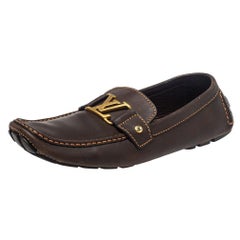 Louis Vuitton Brown Leather Monte Carlo Loafers Size 44