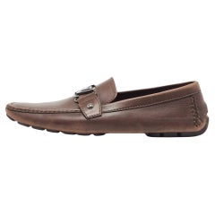 Louis Vuitton Brown Leather Monte Carlo Loafers Size 44.5