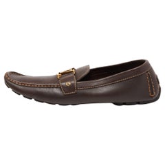 Louis Vuitton Brown Leather Monte Carlo Loafers Size 45.5