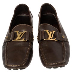 Louis Vuitton Brown Leather Monte Carlo Moccasins Size 44