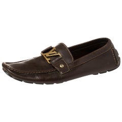 Louis Vuitton Brown Leather Monte Carlo Moccasins Size 44