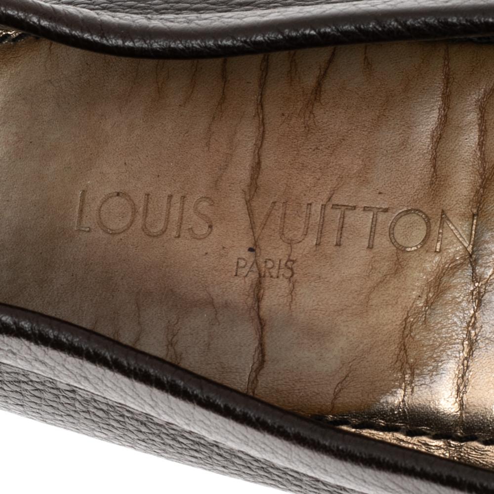 Louis Vuitton Brown Leather Monte Carlo Slip on Loafers Size 42 1