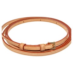 Louis Vuitton Brown Leather Narrow Belt with gold-tone hardware. 