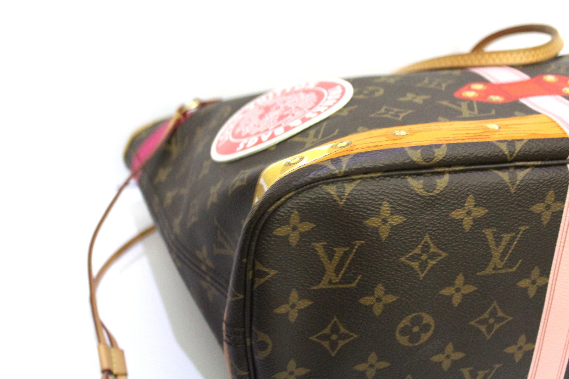 Louis Vuitton Brown Leather Neverfull Trunks Bag In Excellent Condition In Torre Del Greco, IT