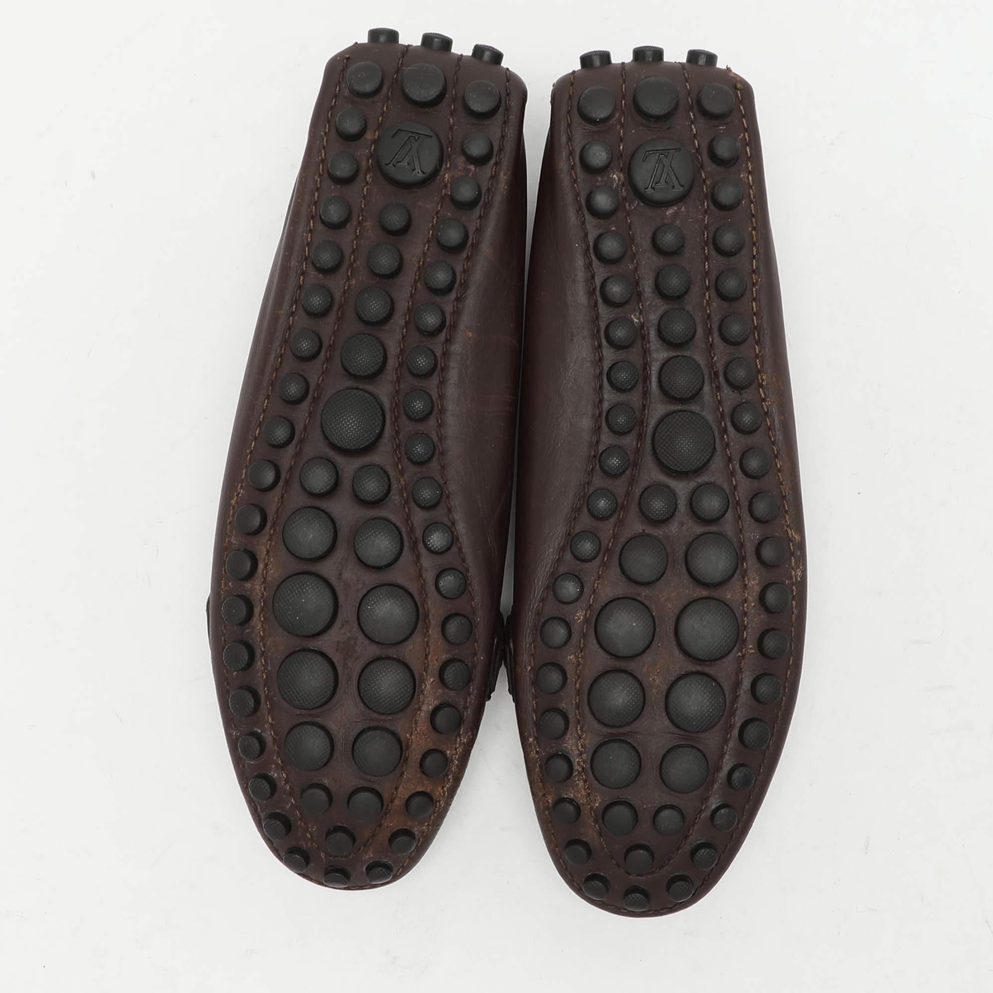 Louis Vuitton Brown Leder Oxford Loafers Größe 36 im Angebot 1