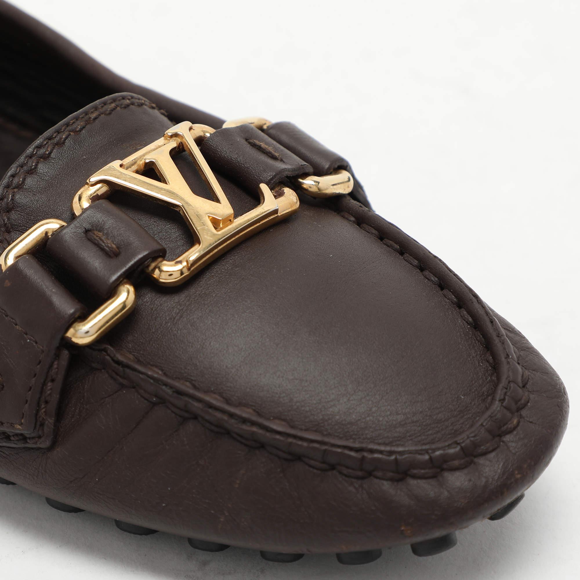 Louis Vuitton Brown Leder Oxford Loafers Größe 36 im Angebot 2