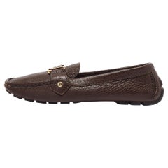 Louis Vuitton Brown Leather Oxford Loafers Size 38