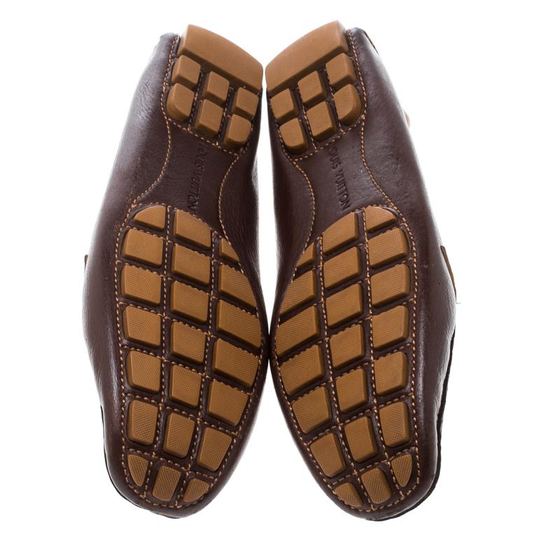 Louis Vuitton Brown Leather Oxford Loafers Size 40 In Good Condition In Dubai, Al Qouz 2