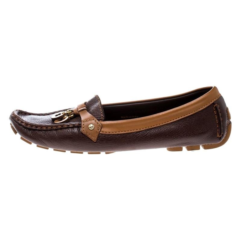 Louis Vuitton Brown Leather Oxford Loafers Size 40