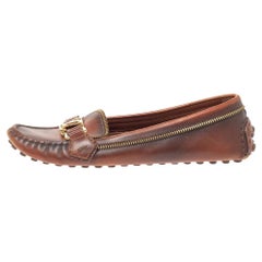 Louis Vuitton - Mocassins Oxford en cuir marron, taille 36,5