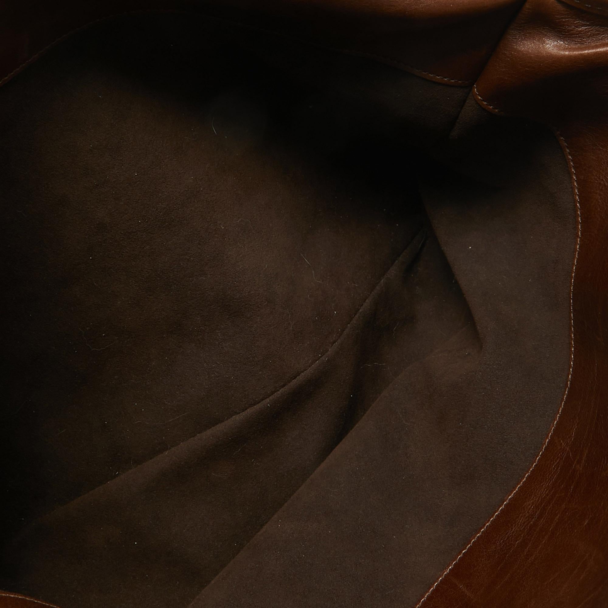 Louis Vuitton Brown Leather Paris Souple Whisper GM Bag For Sale 6
