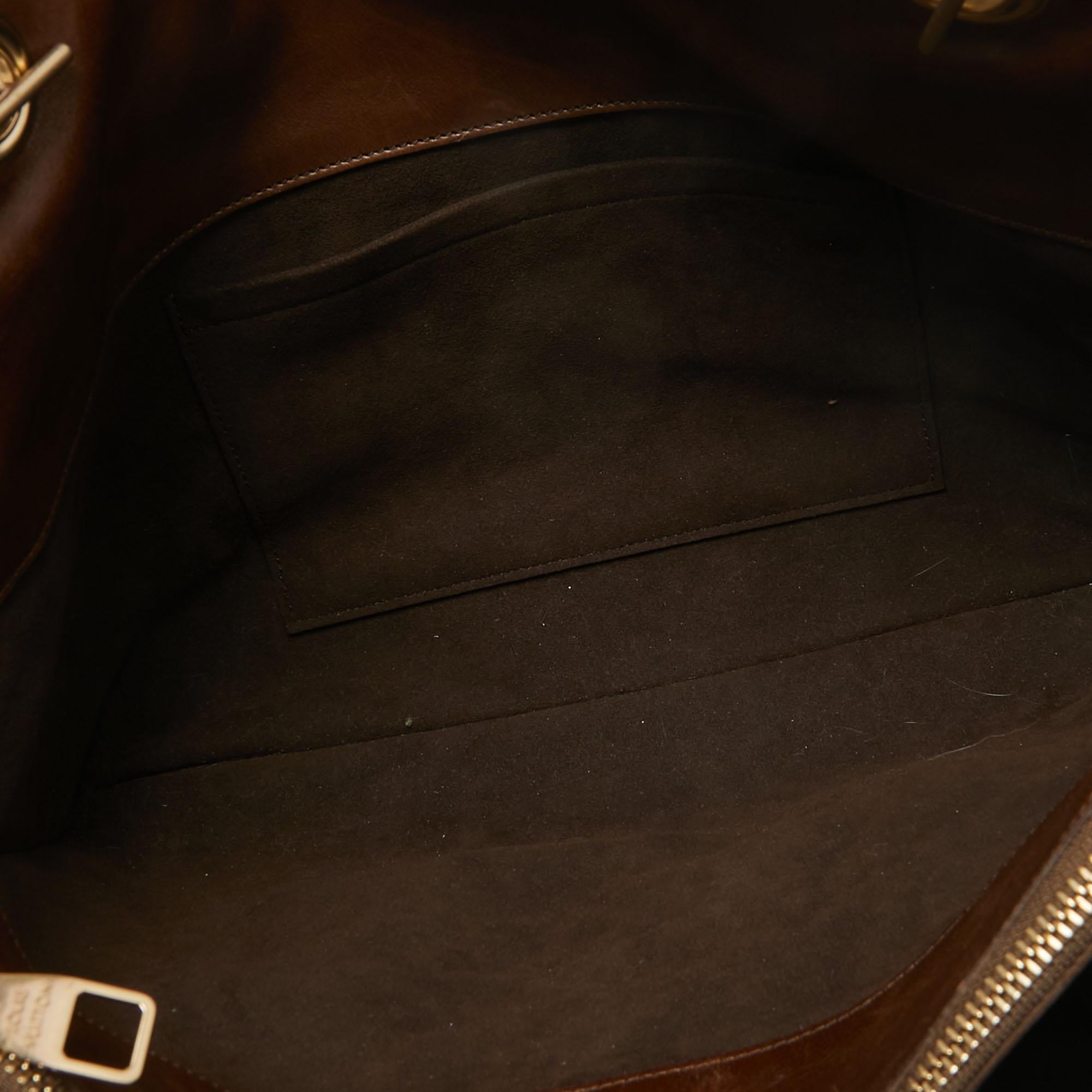 Louis Vuitton Brown Leather Paris Souple Whisper GM Bag For Sale 7