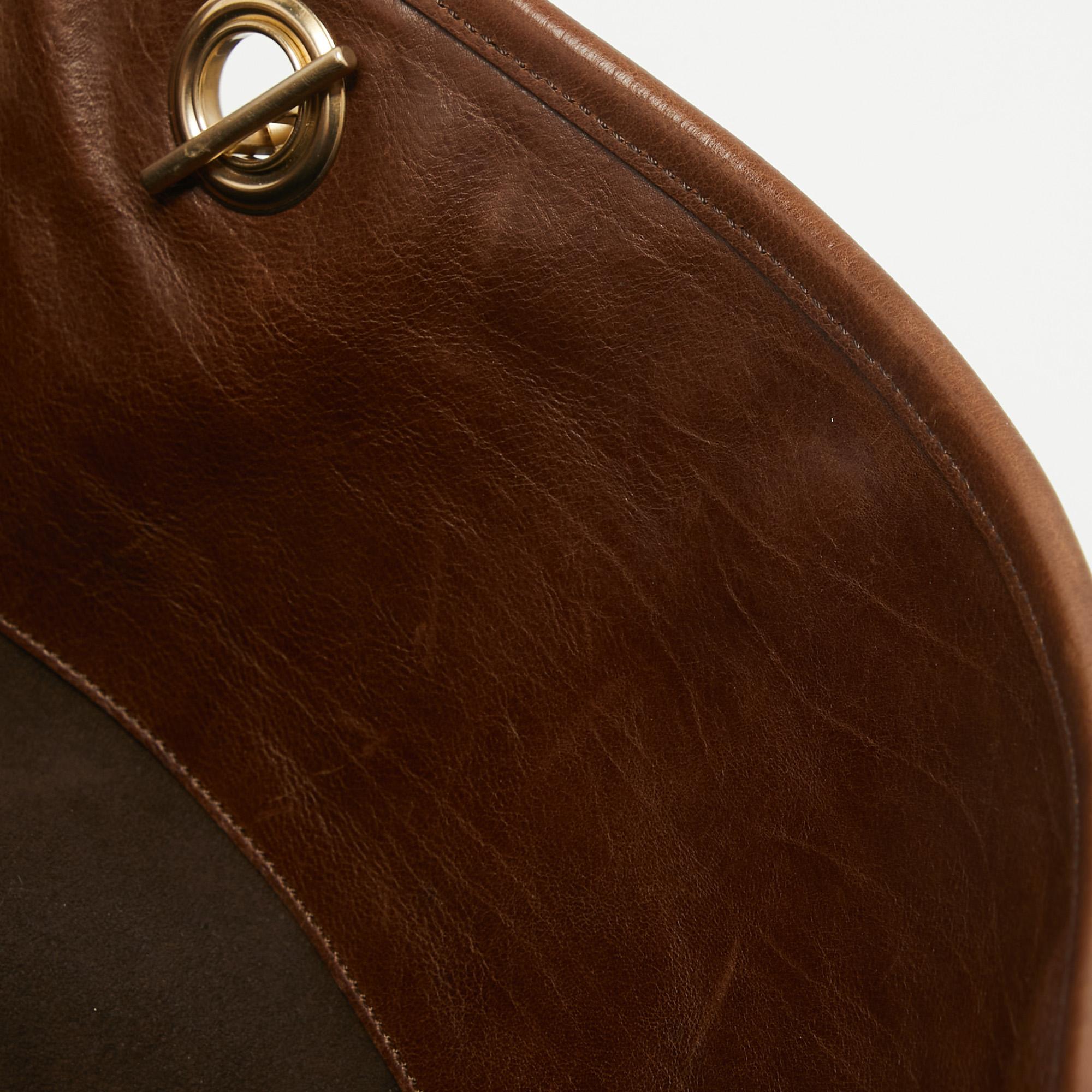 Louis Vuitton Brown Leather Paris Souple Whisper GM Bag For Sale 8