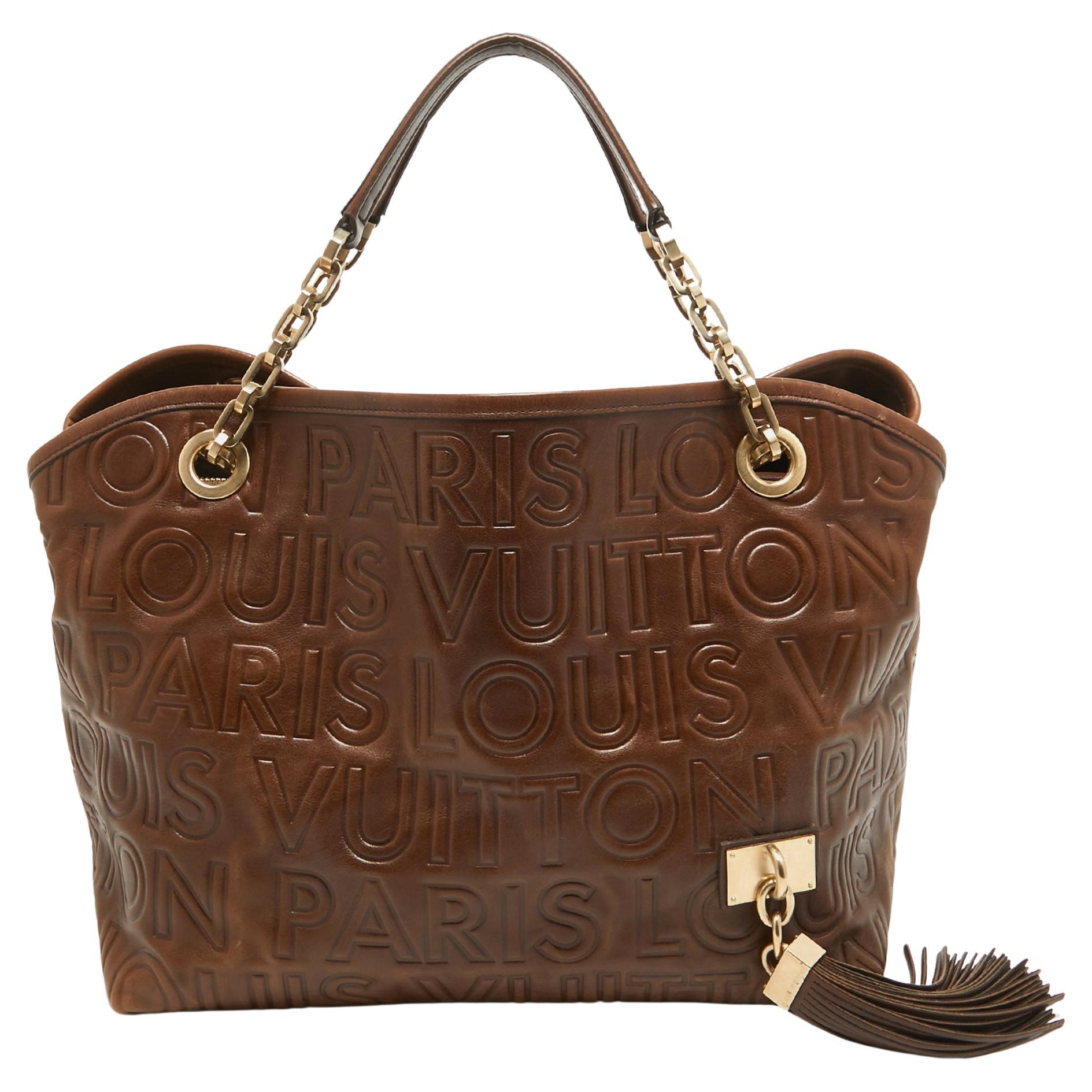 Louis Vuitton Brown Leather Paris Souple Whisper GM Bag For Sale