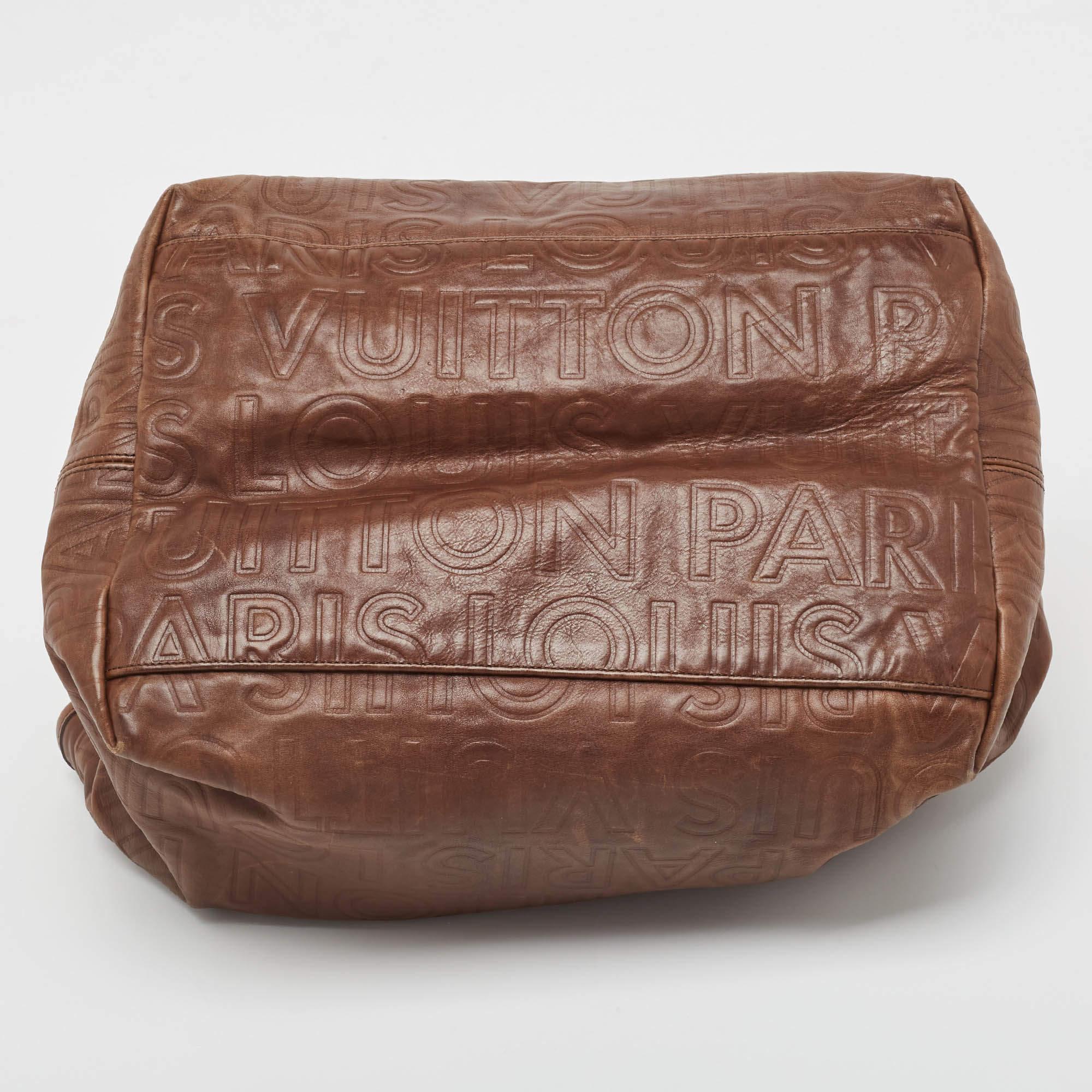 Louis Vuitton Brown Leather Paris Souple Whisper PM Bag 1