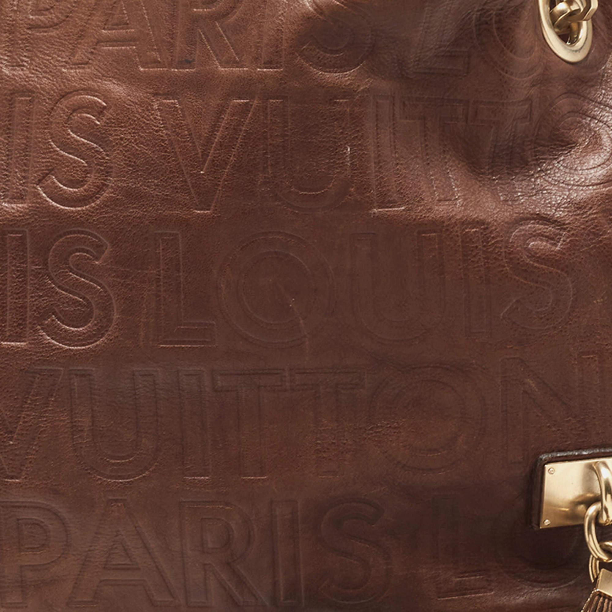Louis Vuitton Brown Leather Paris Souple Whisper PM Bag 2