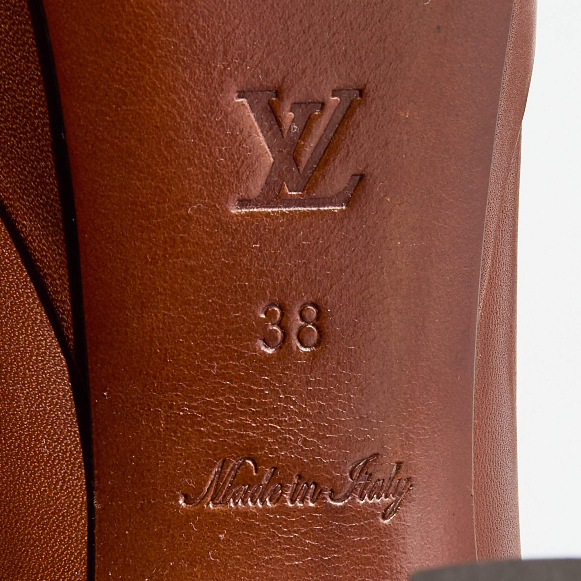 Louis Vuitton Brown Leather Platform Ankle Length Boots Size 38 5