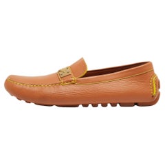 Louis Vuitton Brown Leather Slip On Loafers 