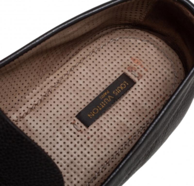 Men's Louis Vuitton Brown Leather Slip On Loafers Size 42 For Sale