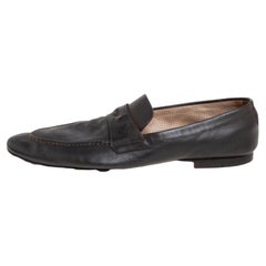 Louis Vuitton Brown Leather Slip On Loafers Size 42