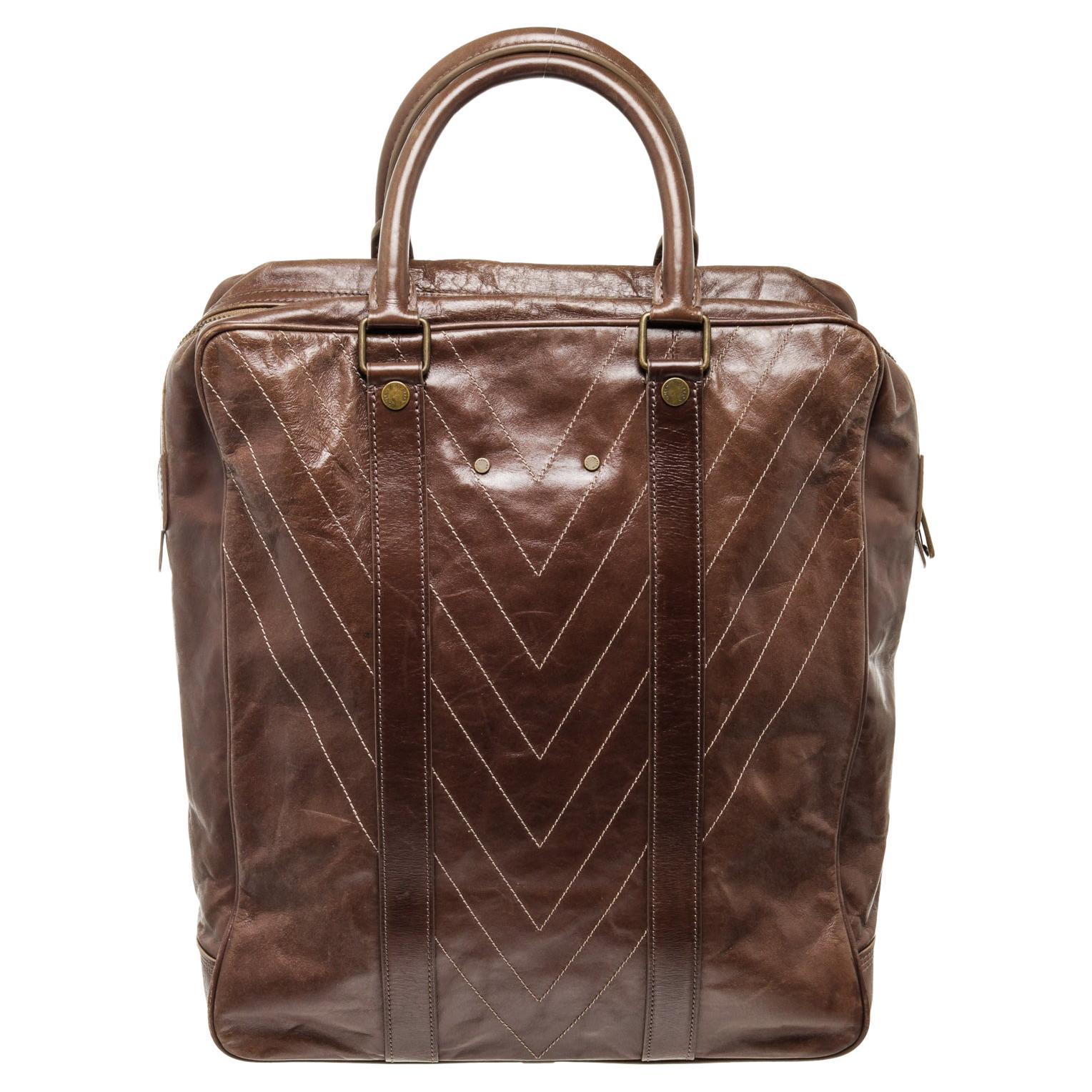 Louis Vuitton Brown Leather Soana Cabas Tote Bag For Sale