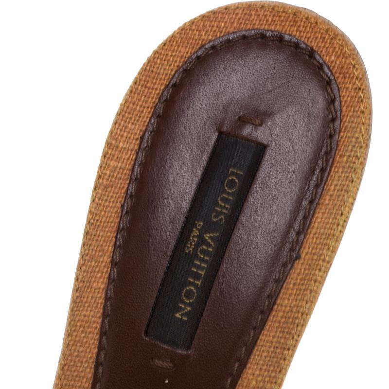 Louis Vuitton Brown Leather Studded Open Toe Platform Sandals Size 36.5 1
