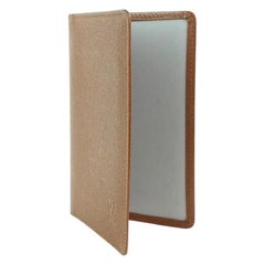 Louis Vuitton Brown Leather Taiga Card Holder ID Wallet Case 5L918