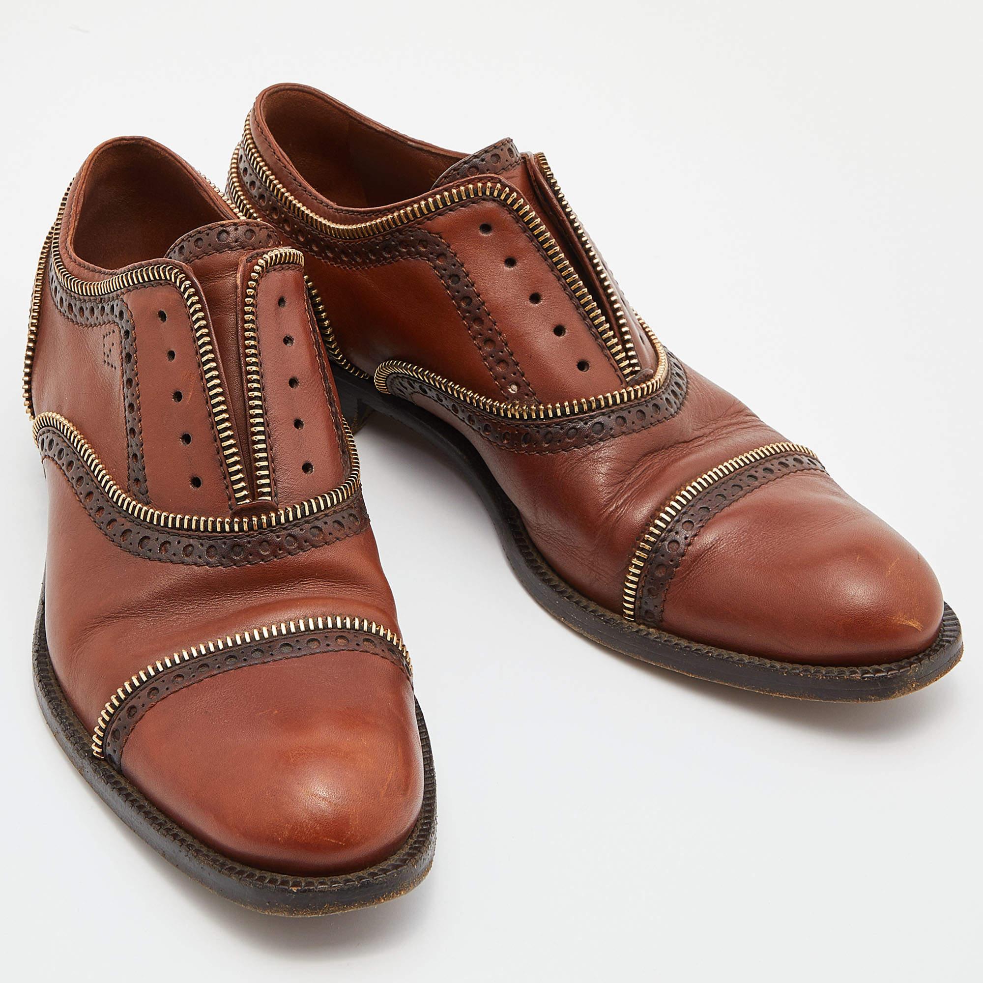 Louis Vuitton Brown Leather Tomboy Richelieu Oxfords Size 38 1