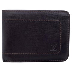 Louis Vuitton - Portefeuille bifold en cuir marron Utah pour homme