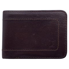 Used Louis Vuitton Brown Leather Utah Men Bifold Wallet