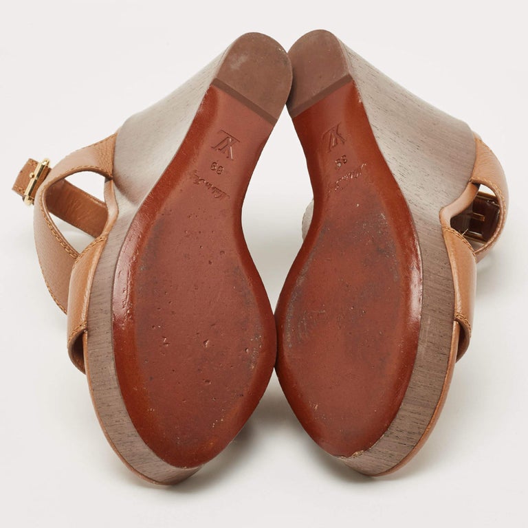 Louis Vuitton Vedette Wedge Sandal in Brown