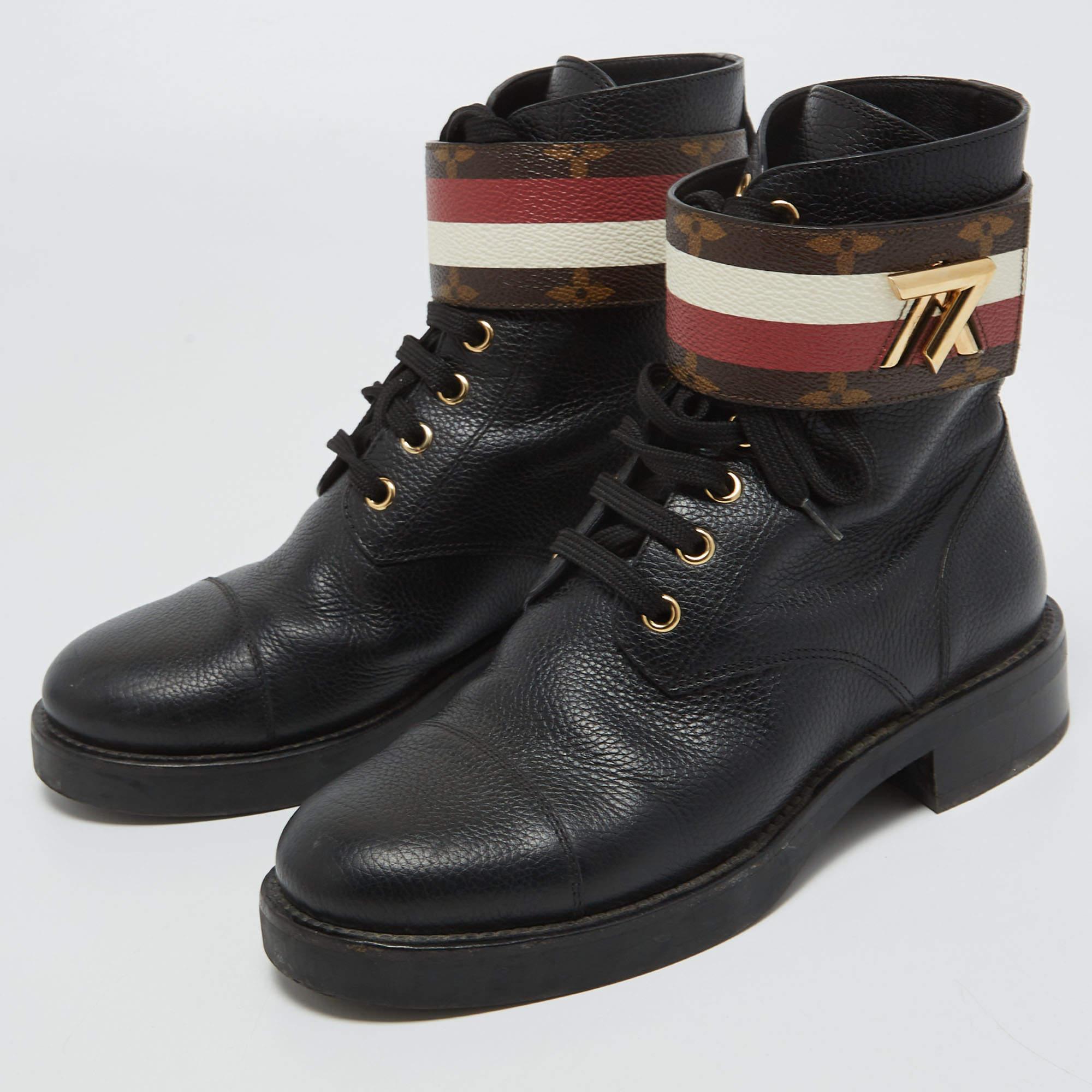 Louis Vuitton Brown Leather Wonderland Ranger Boots Size 36 1