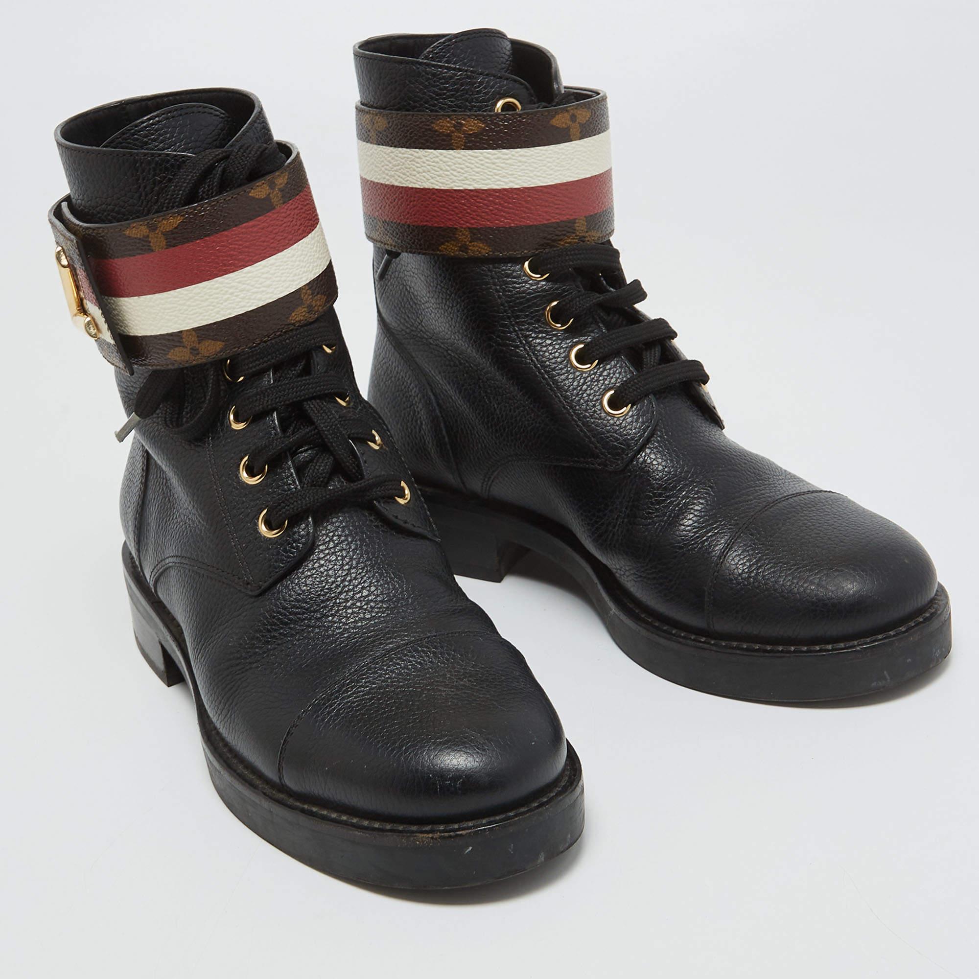 Louis Vuitton Brown Leather Wonderland Ranger Boots Size 36 3