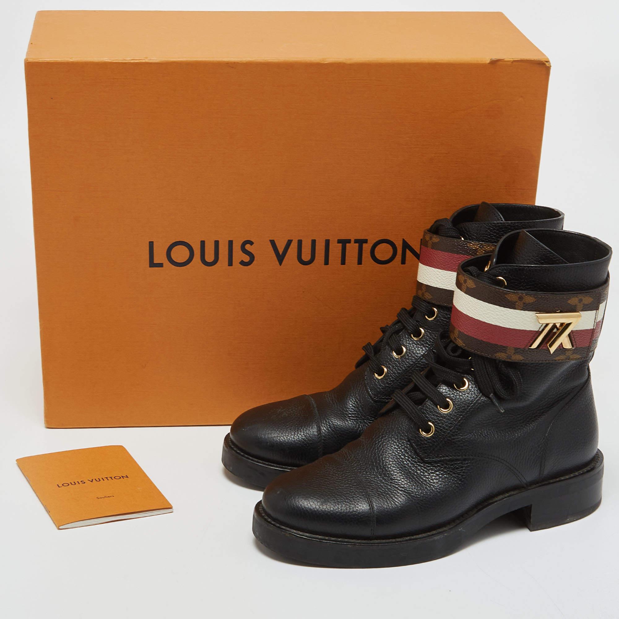 Louis Vuitton Brown Leather Wonderland Ranger Boots Size 36 5