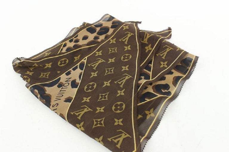 Louis Vuitton Brown Leopard Stephen Sprouse Scarf 542lvs611 at 1stDibs