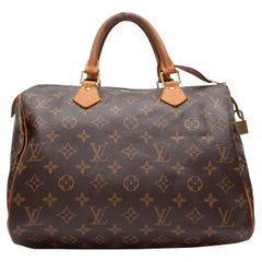 Louis Vuitton Brown Logo 30 CM Speedy Bag