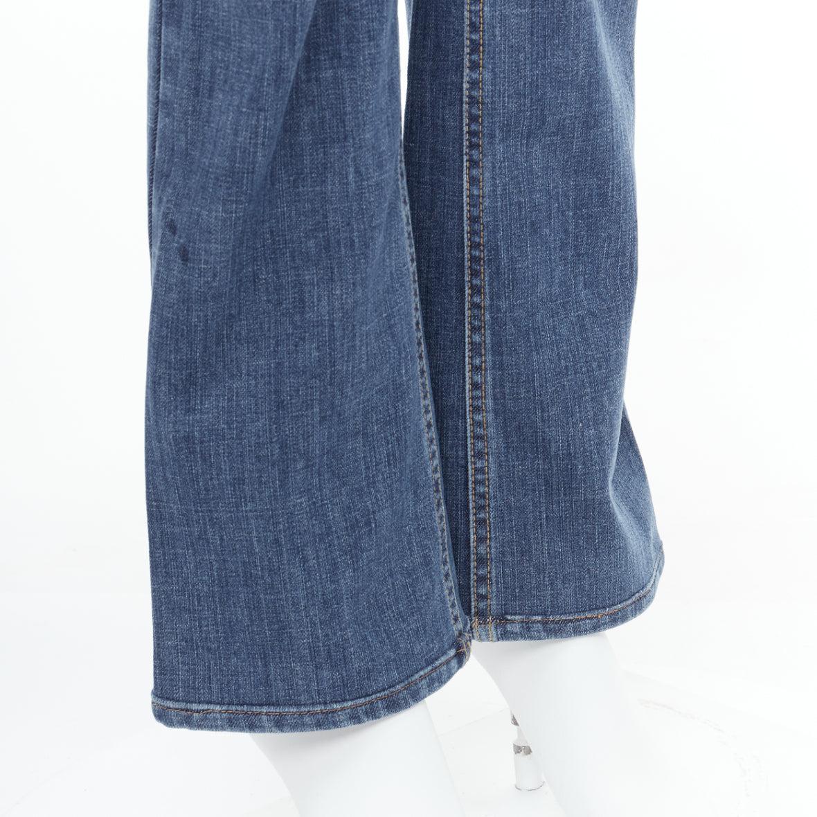 LOUIS VUITTON brown logo blue cotton pocket bootcut jeans FR34 XS 3