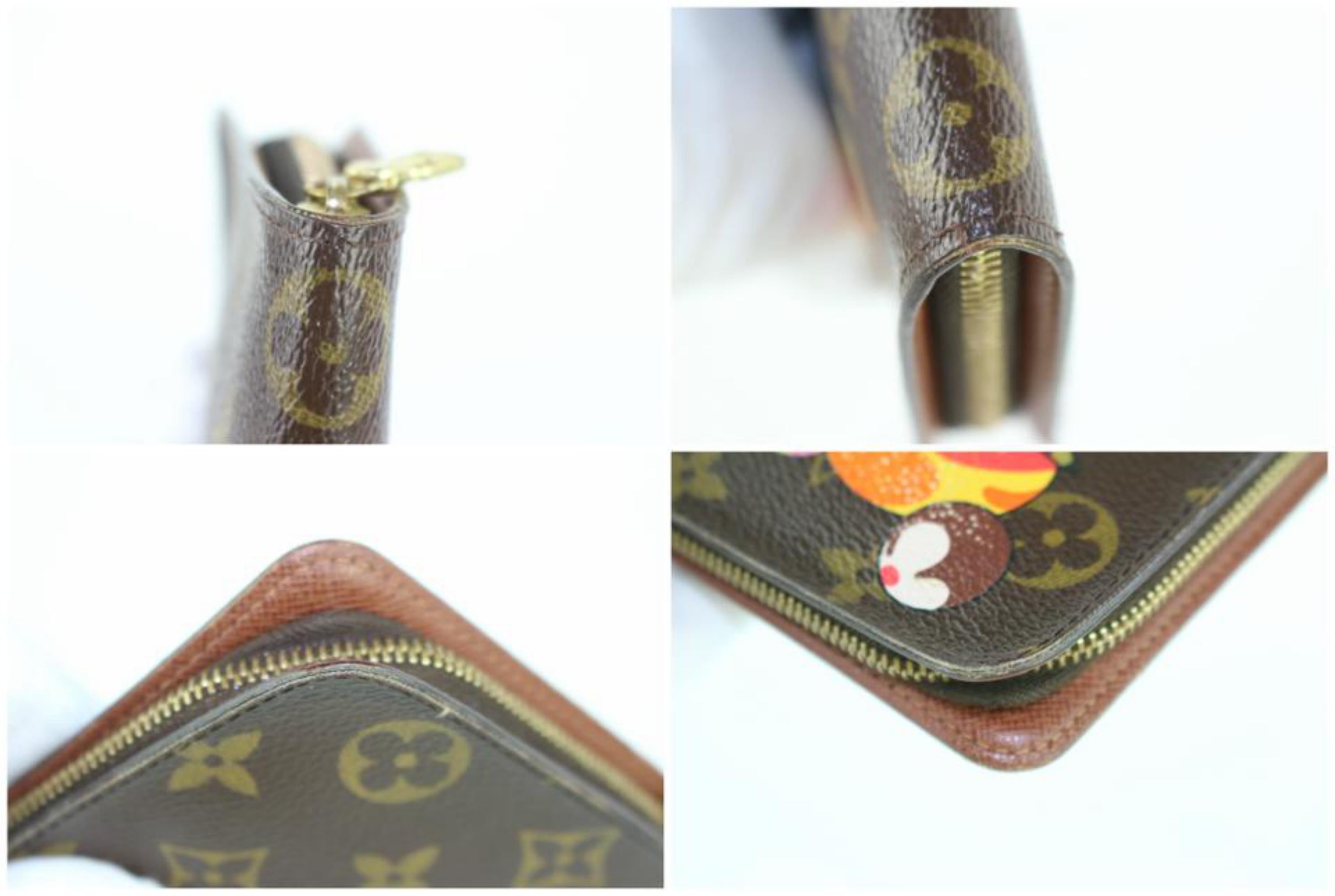 Louis Vuitton Brown Long Monogram Murakami Panda Zippy 230551 Wallet For Sale 3