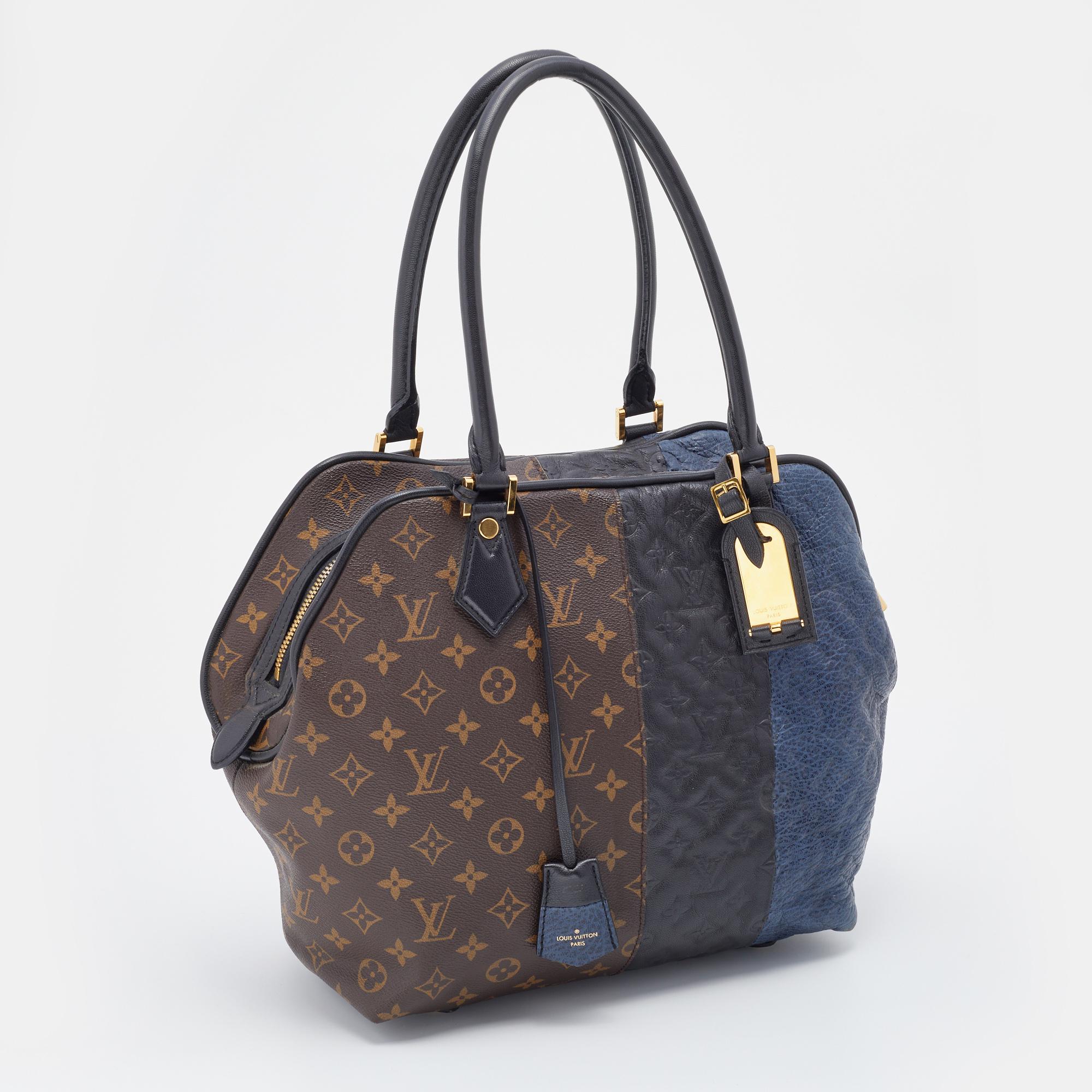 Women's Louis Vuitton Brown/Marine Monogram Canvas and Leather Limited Edition Blocks Zi