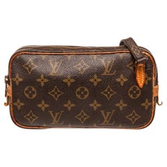 Louis Vuitton Brown Marly Crossbody Bag with material monogram canvas
