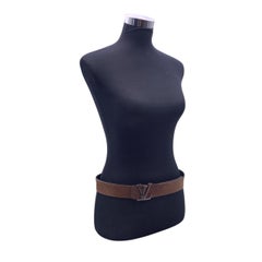 Louis Vuitton Brown Mini Damier Suede LV Initiales Belt Size 95
