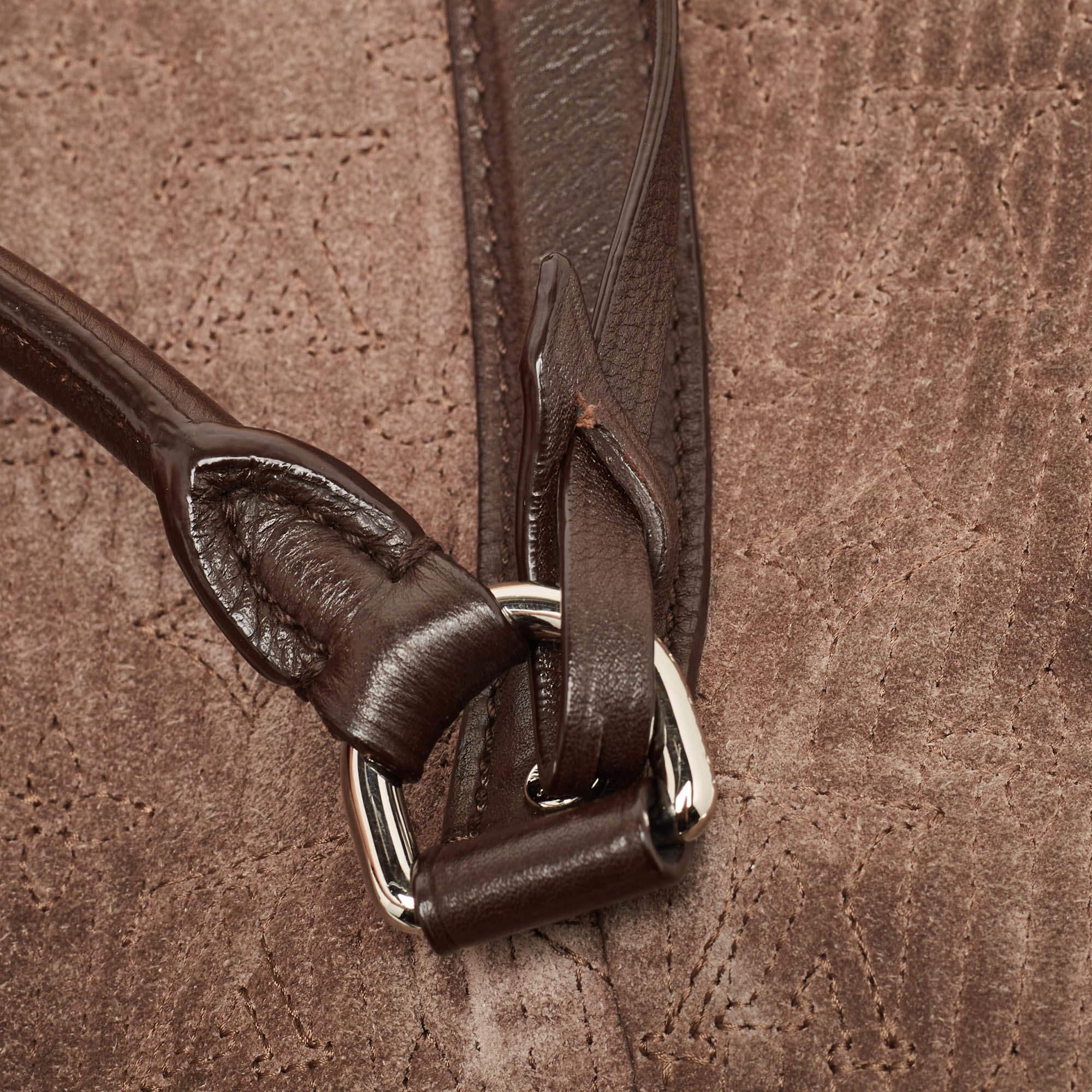 Louis Vuitton Brown Monogram Antheia Suede Ixia MM Bag For Sale 1