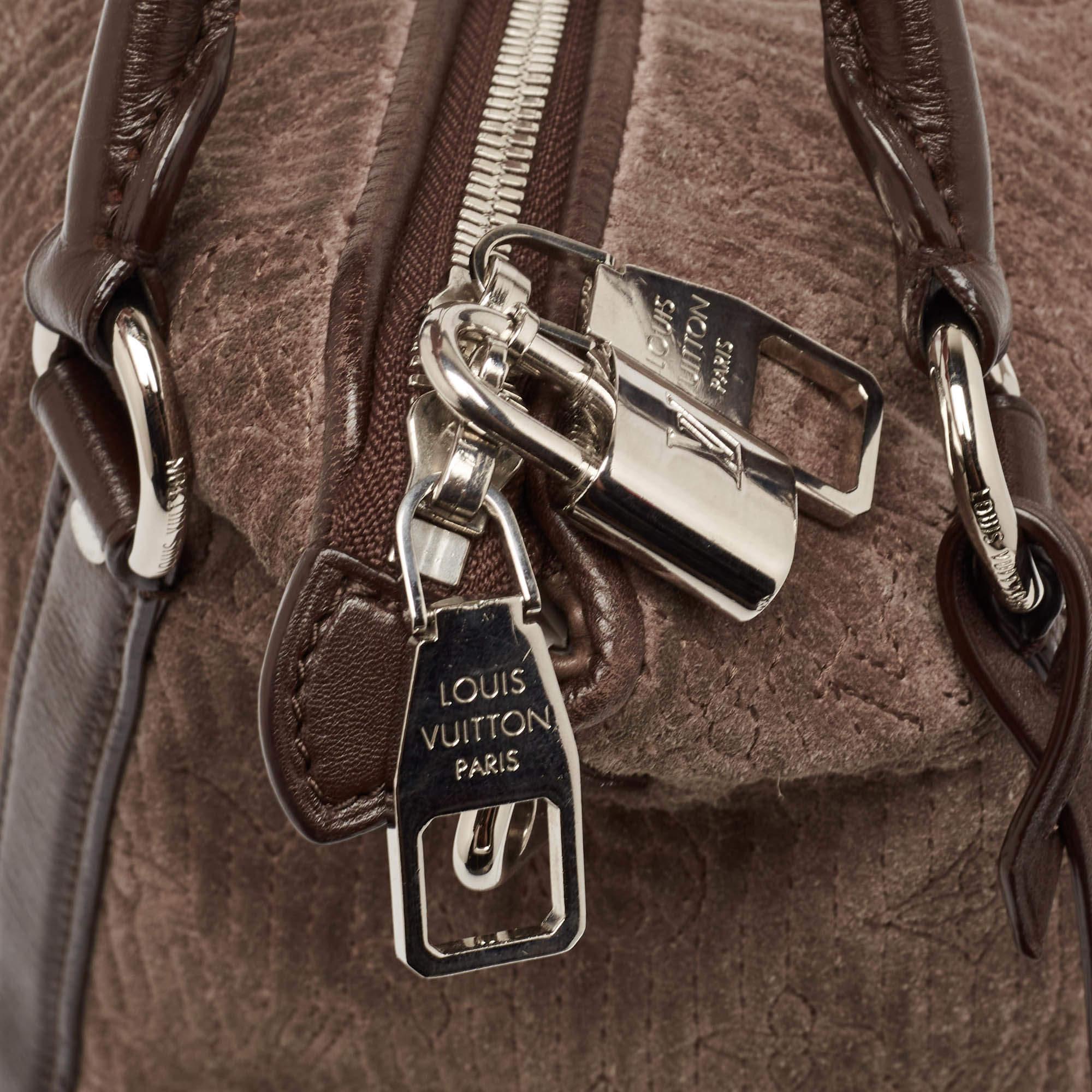 Louis Vuitton Brown Monogram Antheia Suede Ixia MM Bag For Sale 3