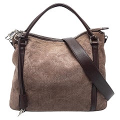 Braune Monogrammierte Antheia Ixia PM Tasche aus Wildleder von Louis Vuitton