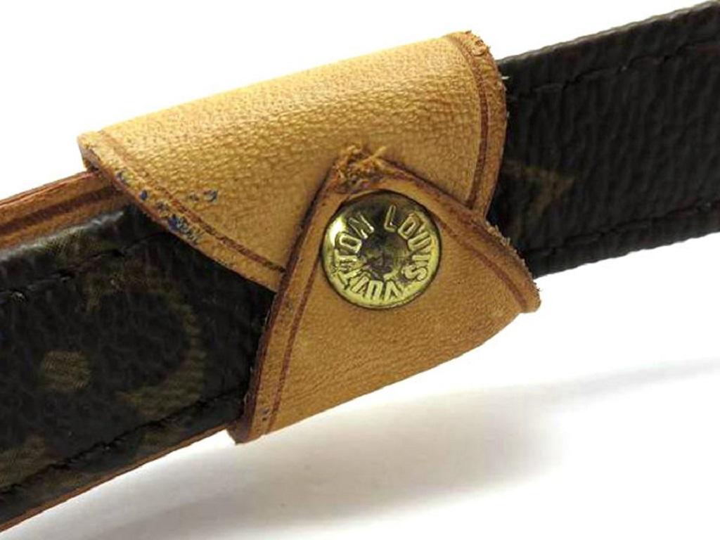 Louis Vuitton Brown Monogram Baxter Leash 21018 In Good Condition For Sale In Dix hills, NY
