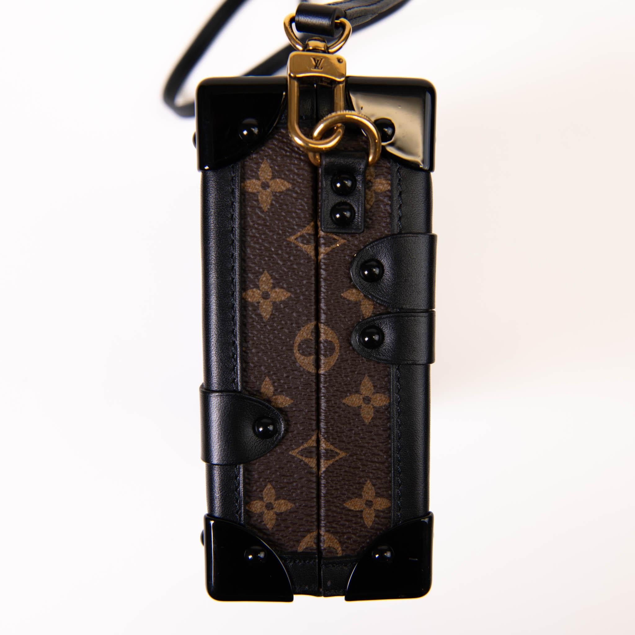 Women's or Men's Louis Vuitton Brown Monogram & Black Leather Petite Malle Crossbody Bag