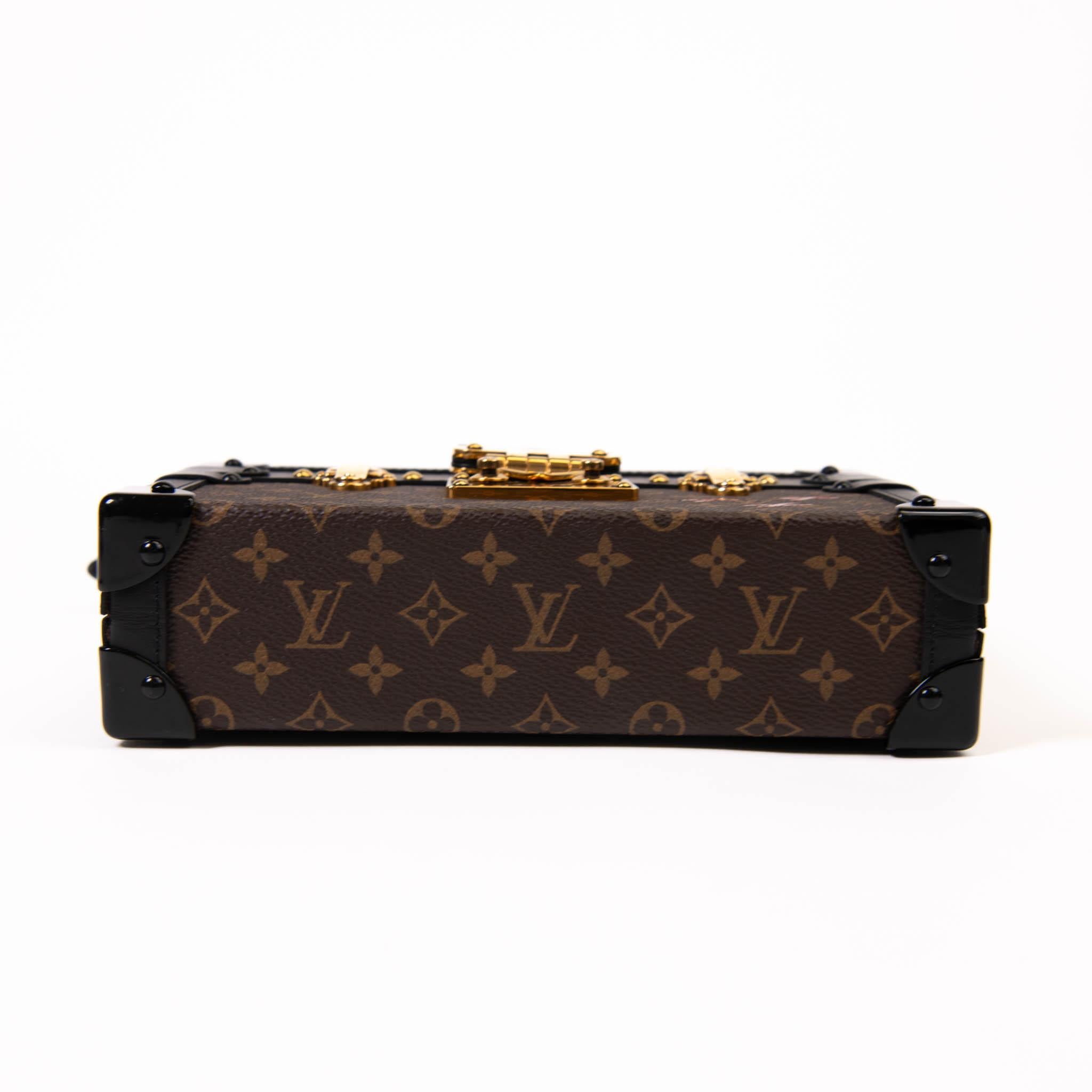 Louis Vuitton Brown Monogram & Black Leather Petite Malle Crossbody Bag 1