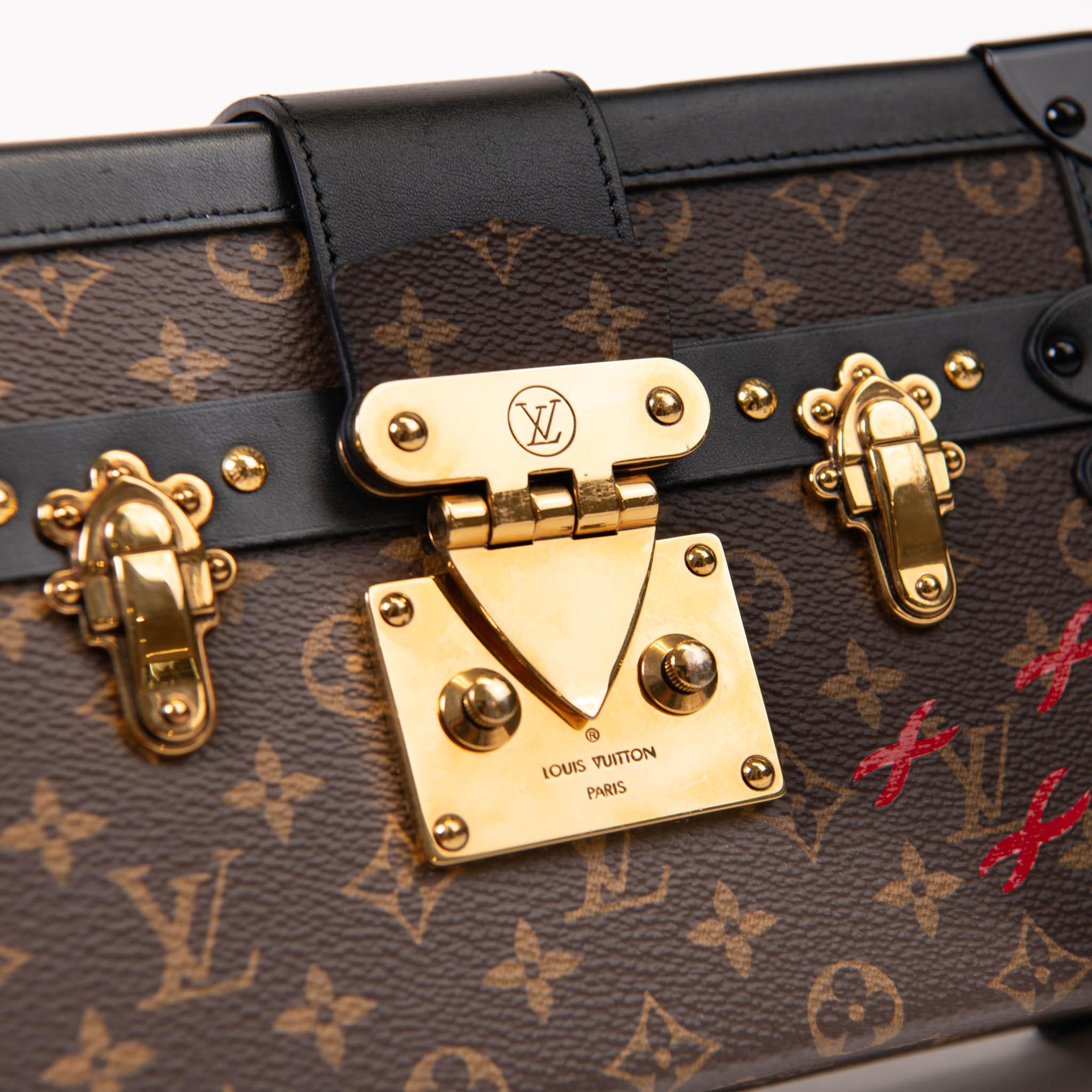 Louis Vuitton Brown Monogram & Black Leather Petite Malle Crossbody Bag 2
